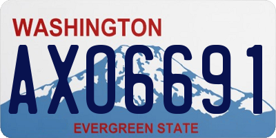 WA license plate AXO6691