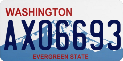 WA license plate AXO6693