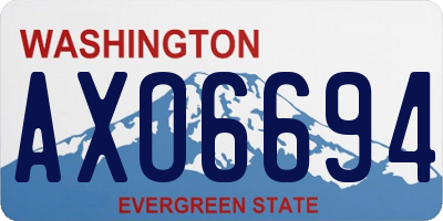WA license plate AXO6694