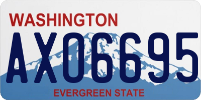 WA license plate AXO6695