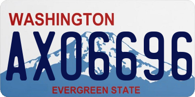 WA license plate AXO6696