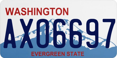 WA license plate AXO6697