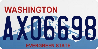 WA license plate AXO6698