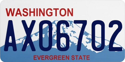 WA license plate AXO6702
