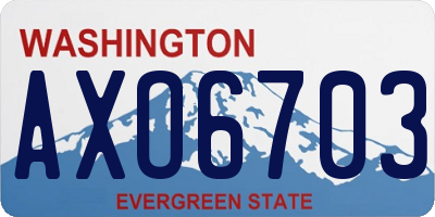 WA license plate AXO6703