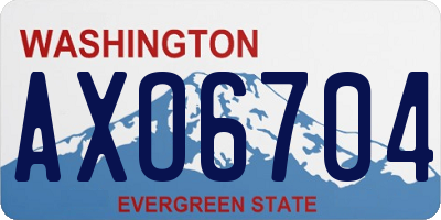 WA license plate AXO6704