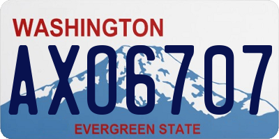 WA license plate AXO6707