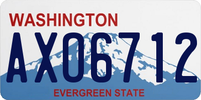 WA license plate AXO6712