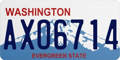 WA license plate AXO6714