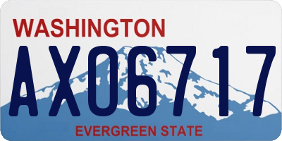 WA license plate AXO6717