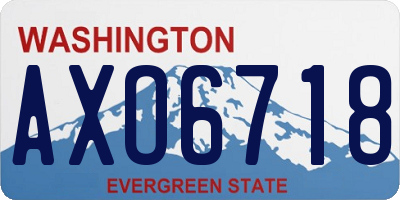 WA license plate AXO6718