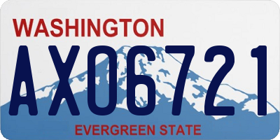 WA license plate AXO6721