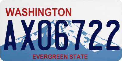 WA license plate AXO6722