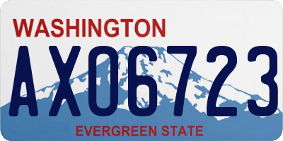 WA license plate AXO6723