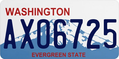 WA license plate AXO6725