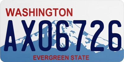 WA license plate AXO6726