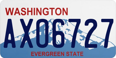 WA license plate AXO6727