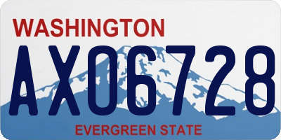 WA license plate AXO6728