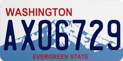 WA license plate AXO6729