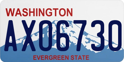 WA license plate AXO6730