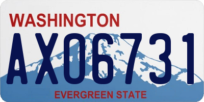 WA license plate AXO6731