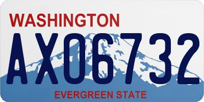 WA license plate AXO6732