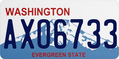 WA license plate AXO6733