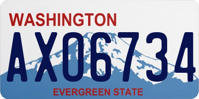 WA license plate AXO6734