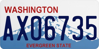 WA license plate AXO6735