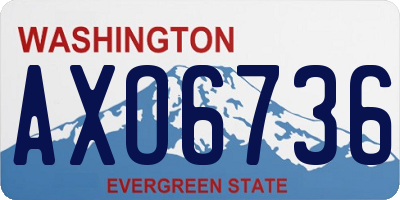 WA license plate AXO6736