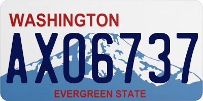 WA license plate AXO6737