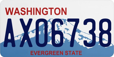 WA license plate AXO6738