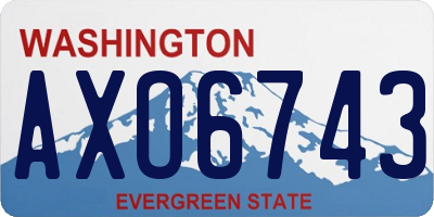 WA license plate AXO6743