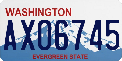 WA license plate AXO6745