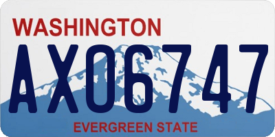 WA license plate AXO6747