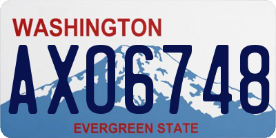 WA license plate AXO6748