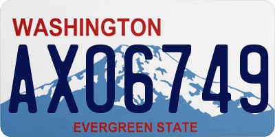 WA license plate AXO6749