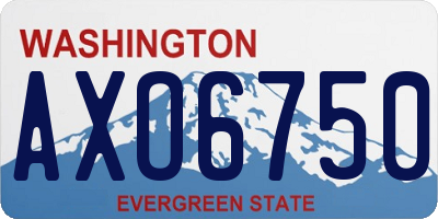 WA license plate AXO6750