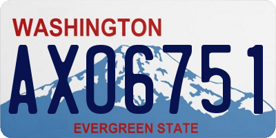 WA license plate AXO6751