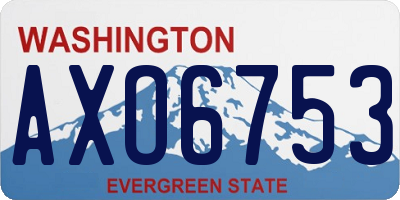 WA license plate AXO6753