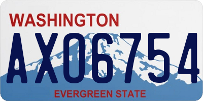 WA license plate AXO6754