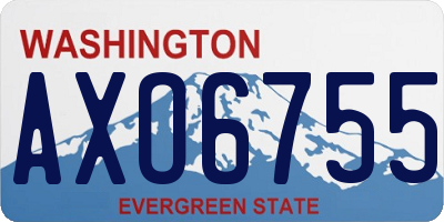 WA license plate AXO6755
