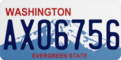 WA license plate AXO6756