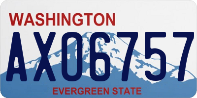 WA license plate AXO6757