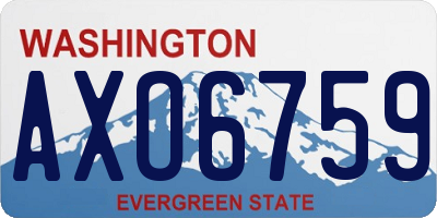 WA license plate AXO6759