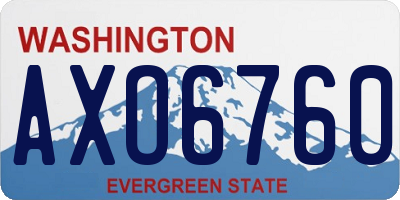 WA license plate AXO6760