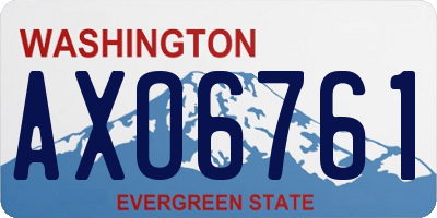 WA license plate AXO6761