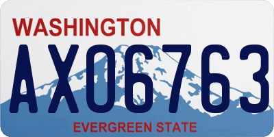 WA license plate AXO6763
