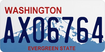 WA license plate AXO6764