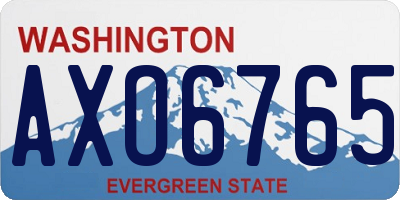 WA license plate AXO6765